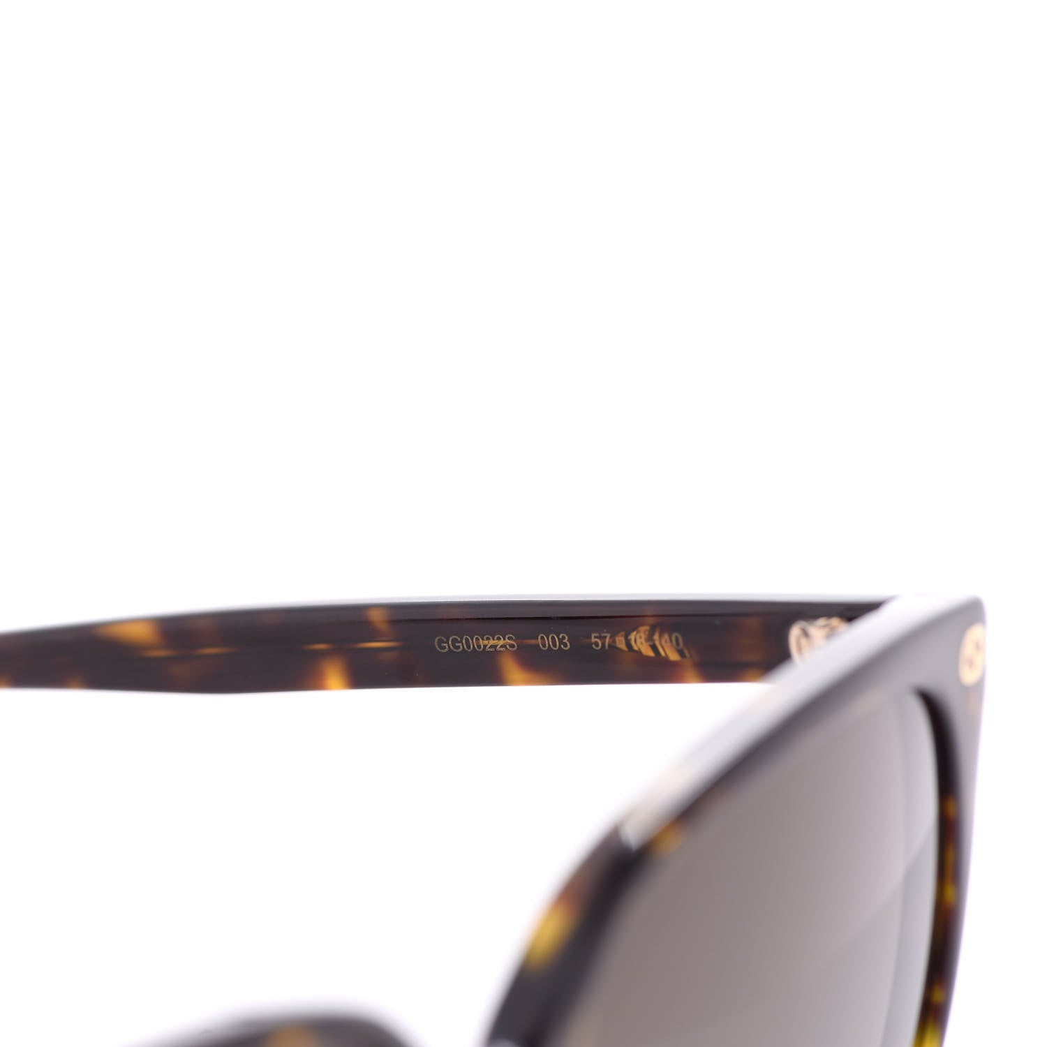 Gucci Acetate GG Sunglasses GG0022/S Tortoise 5 of 7