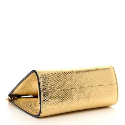 Tom Ford Snakeskin Small Cosmo T Lock Shoulder Bag Gold 4 of 13