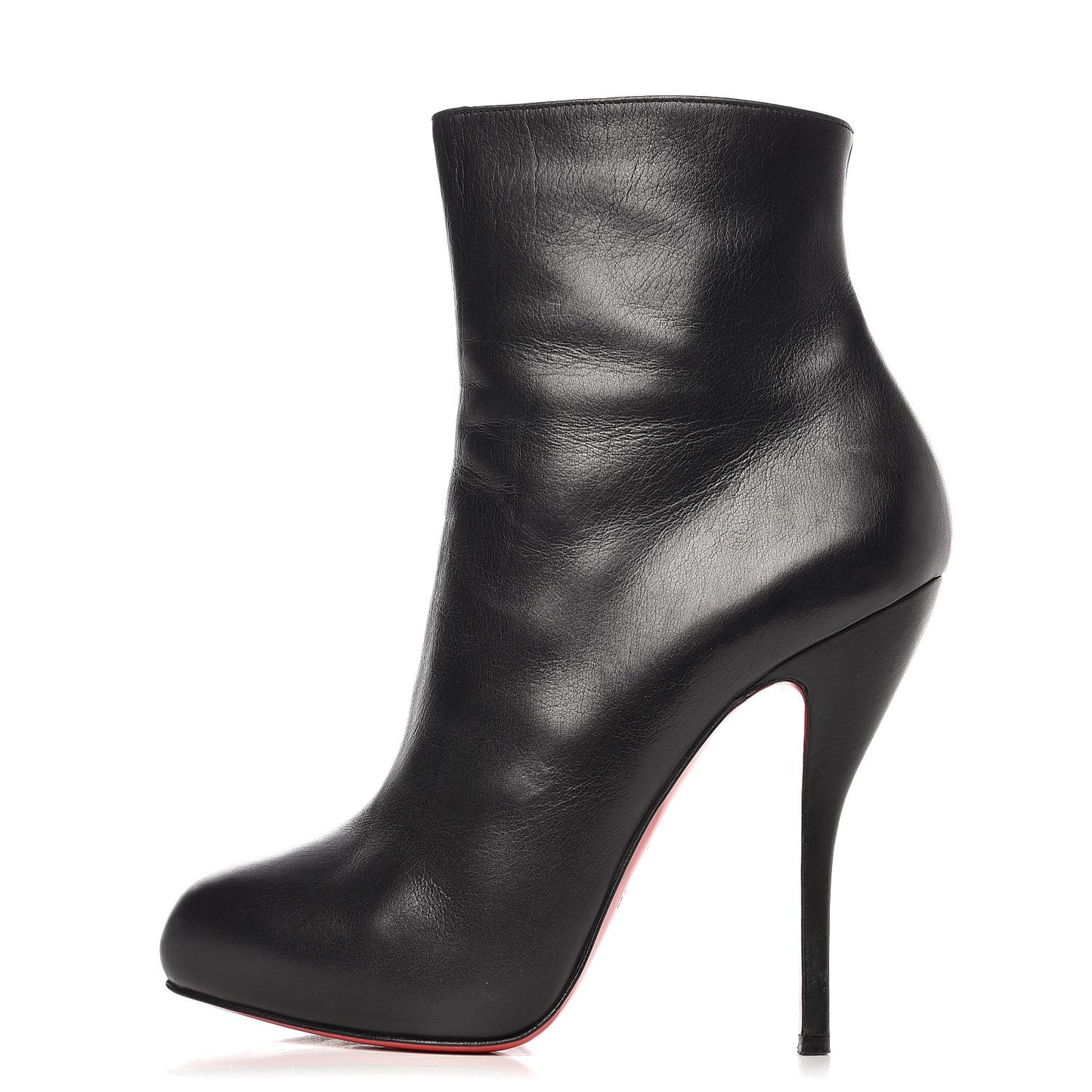 Kid Leather Ankle Boots Booties Heels 40 Black