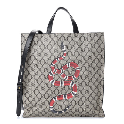 Gucci Soft GG Supreme Monogram Kingsnake Vertical Tote Black 1 of 16