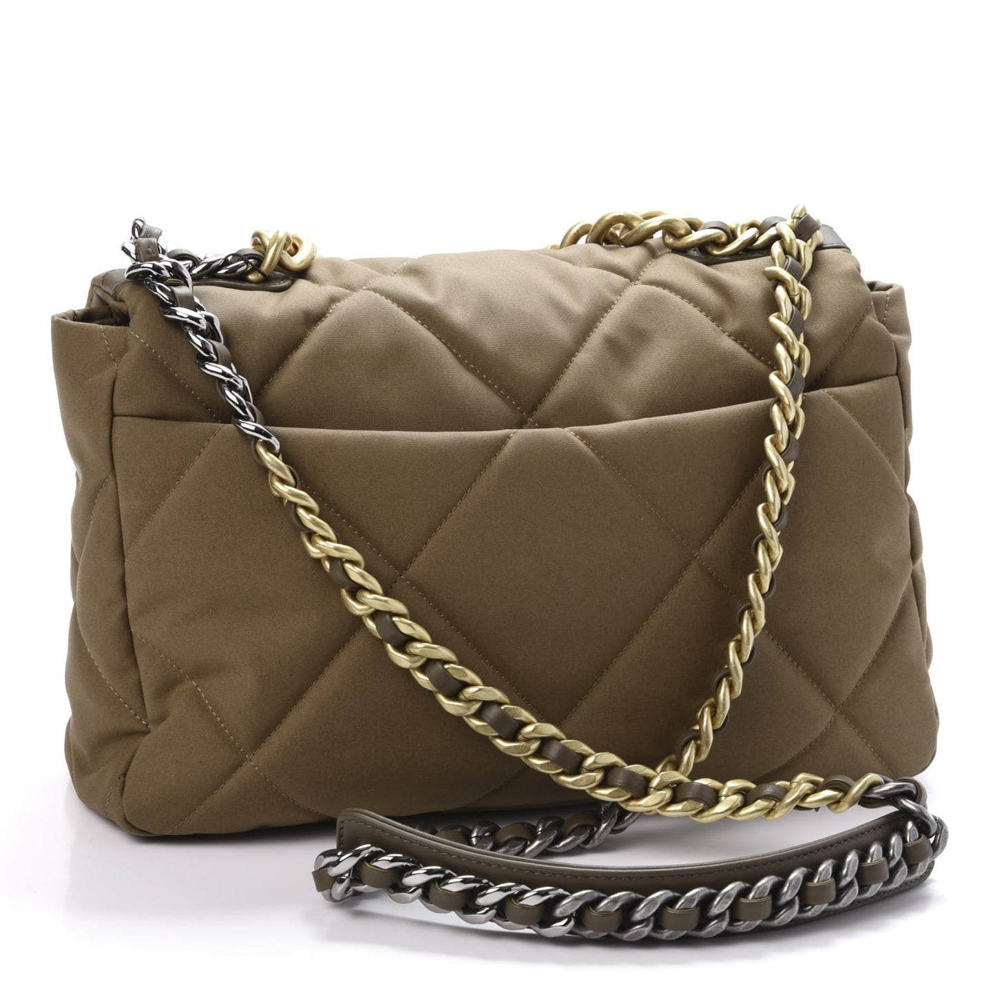 Canvas Quilted Large 19 Flap Bronze