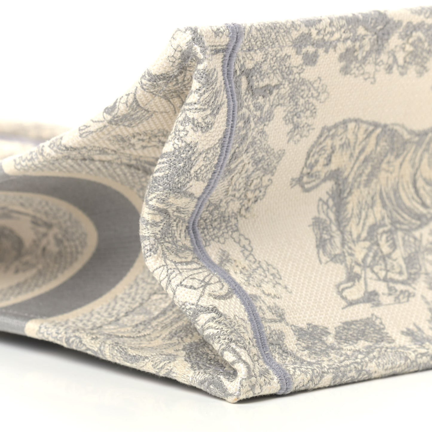 Canvas Embroidered Medium Dioriviera Toile De Jouy Book Tote Gray
