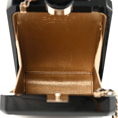 Chanel Plexiglass Perfume Bottle Clutch Black Gold 4 of 13
