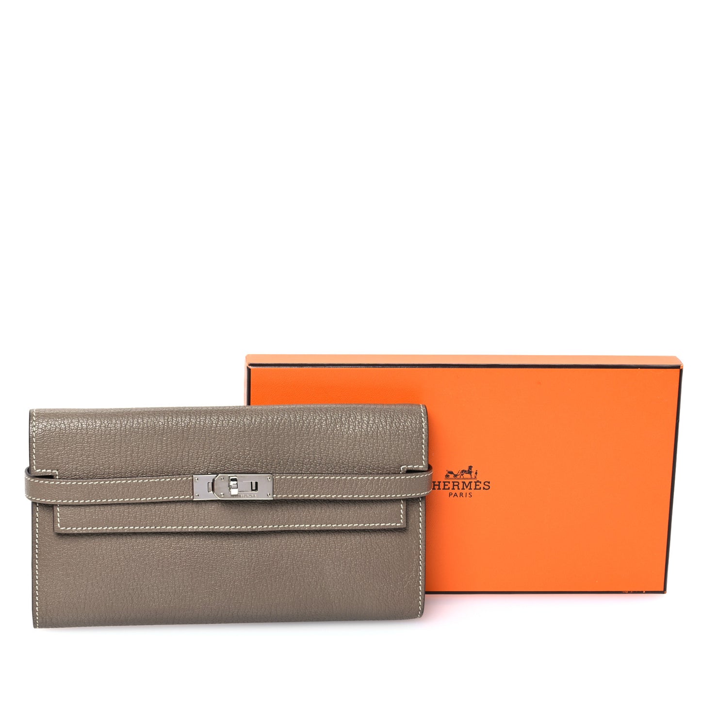 Chevre Mysore Kelly Longue Wallet Etoupe