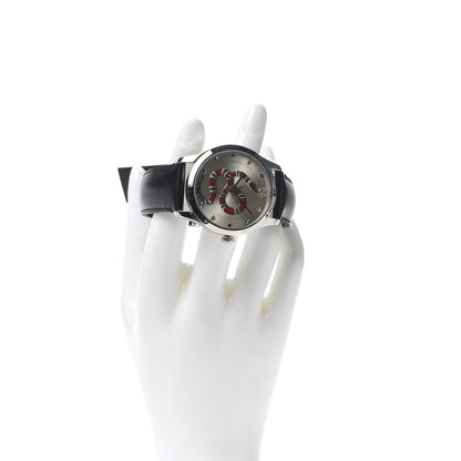 Gucci Stainless Steel Calfskin 38mm G-Timeless Snake Quartz Watch 2 of 8