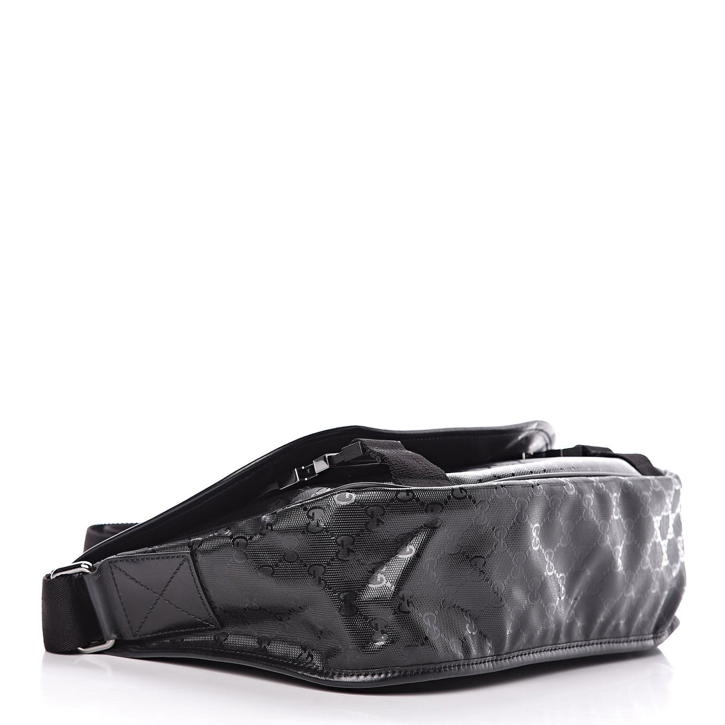 Imprime Monogram Medium Double Buckle Flap Messenger Bag Black