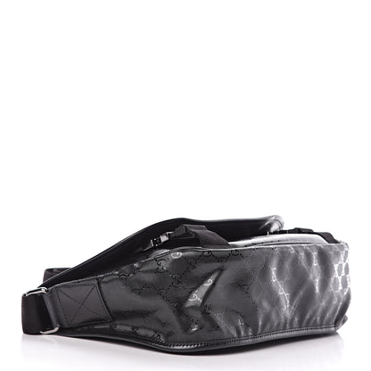 Gucci Imprime Monogram Medium Double Buckle Flap Messenger Bag Black 4 of 10