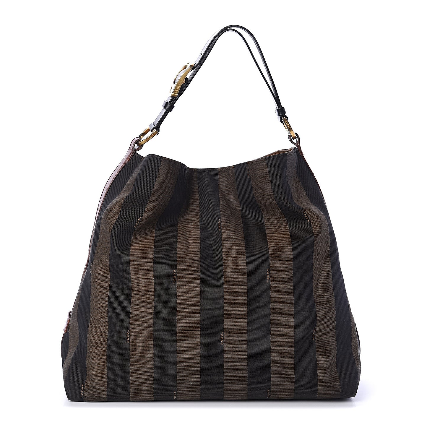 Pequin Cuoio Vegetale Large Hobo Tobacco Black Cuoio