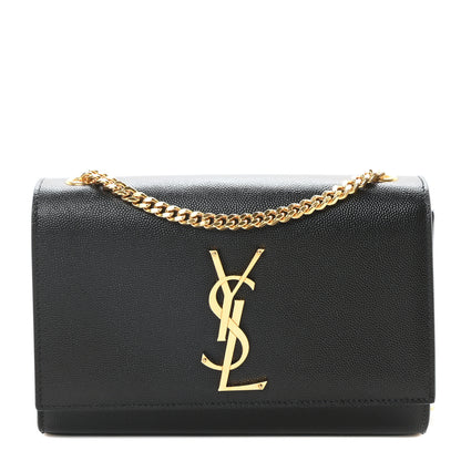 Saint Laurent Grain De Poudre Small Monogram Kate Satchel Black 1 of 10