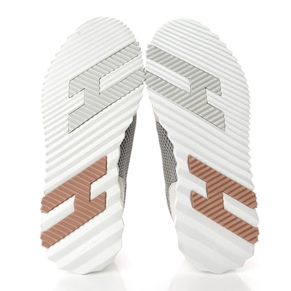 Hermes Air Mesh Suede Goatskin Bouncing Sneakers 38 Gris Lulea White 5 of 9