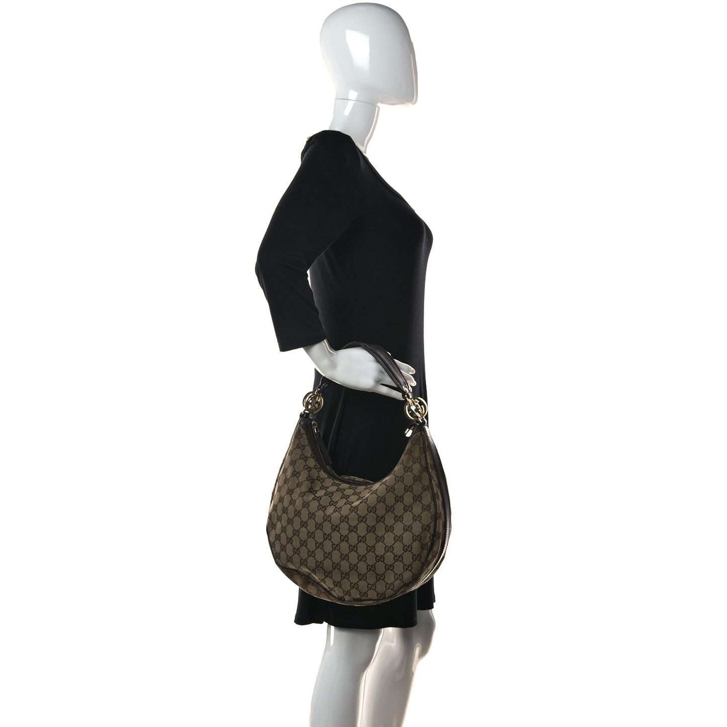 Monogram GG Twins Hobo Dark Brown