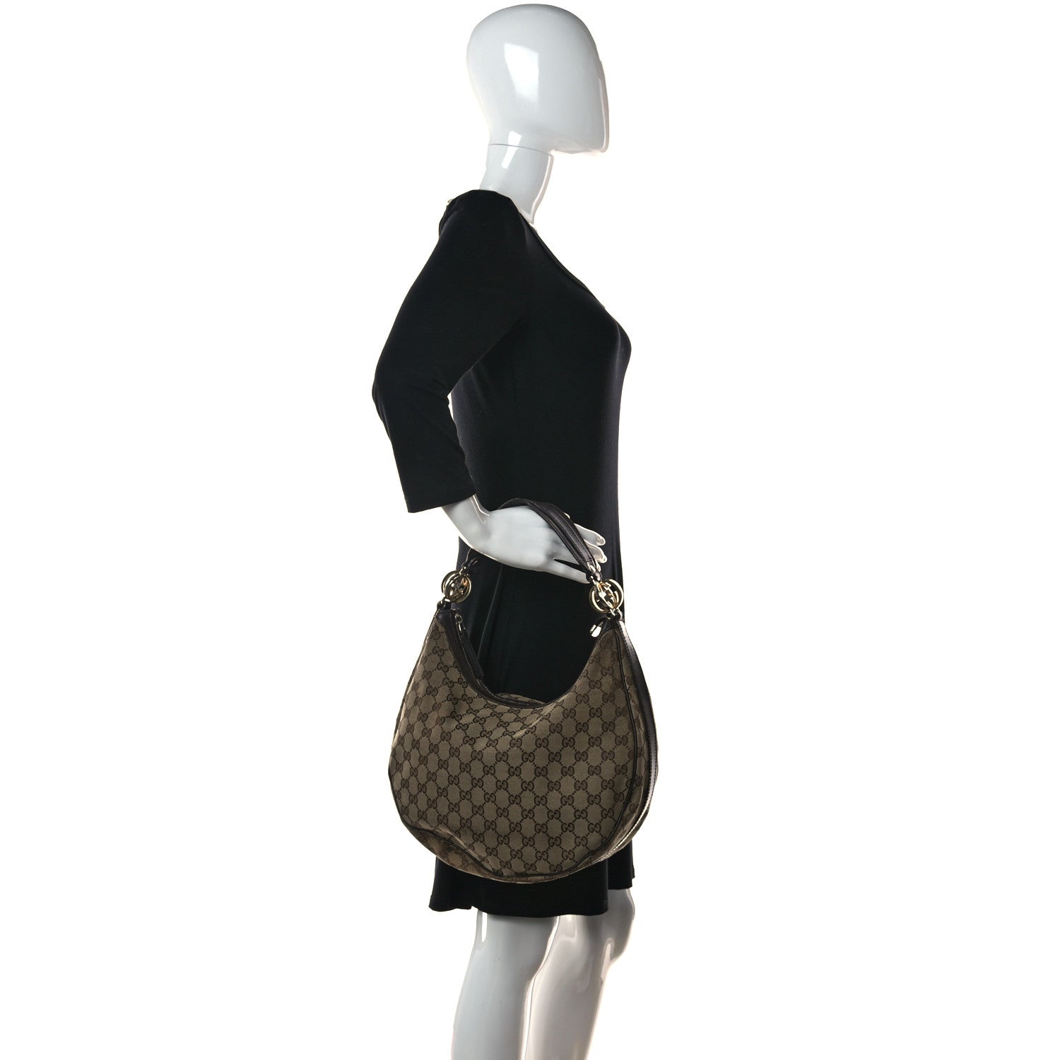 Gucci Monogram GG Twins Hobo Dark Brown 2 of 12