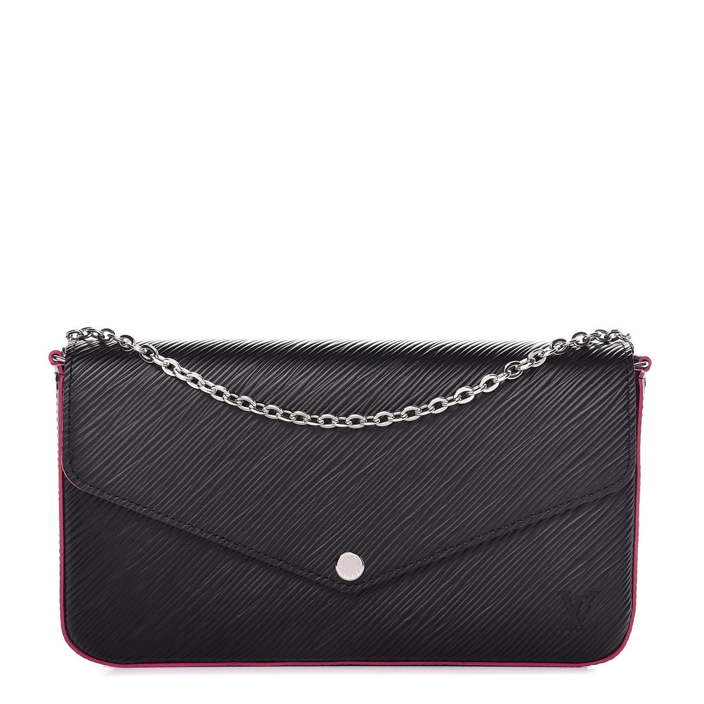 Epi Pochette Felicie Black Hot Pink