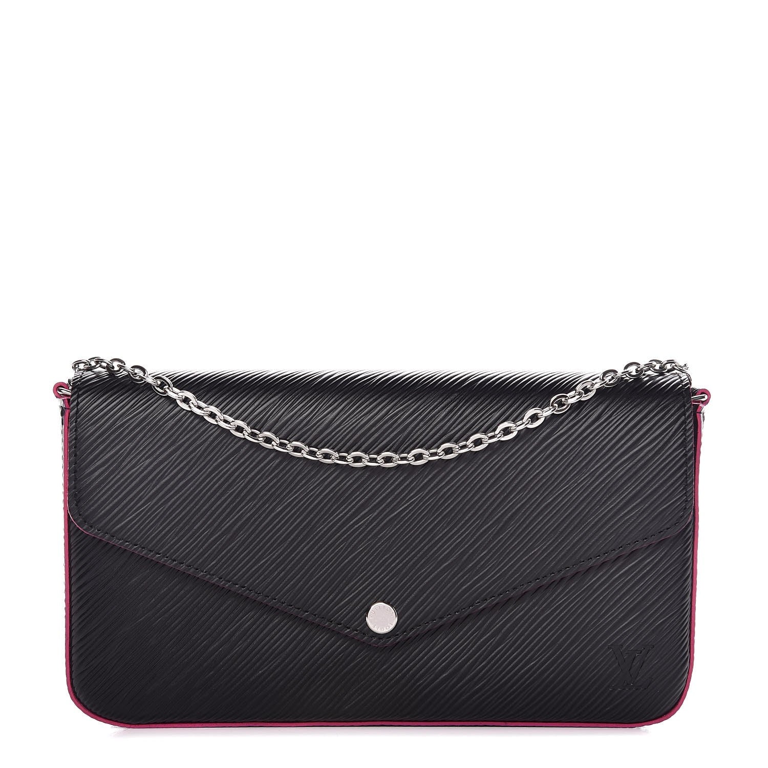 Louis Vuitton Epi Pochette Felicie Black Hot Pink 1 of 9