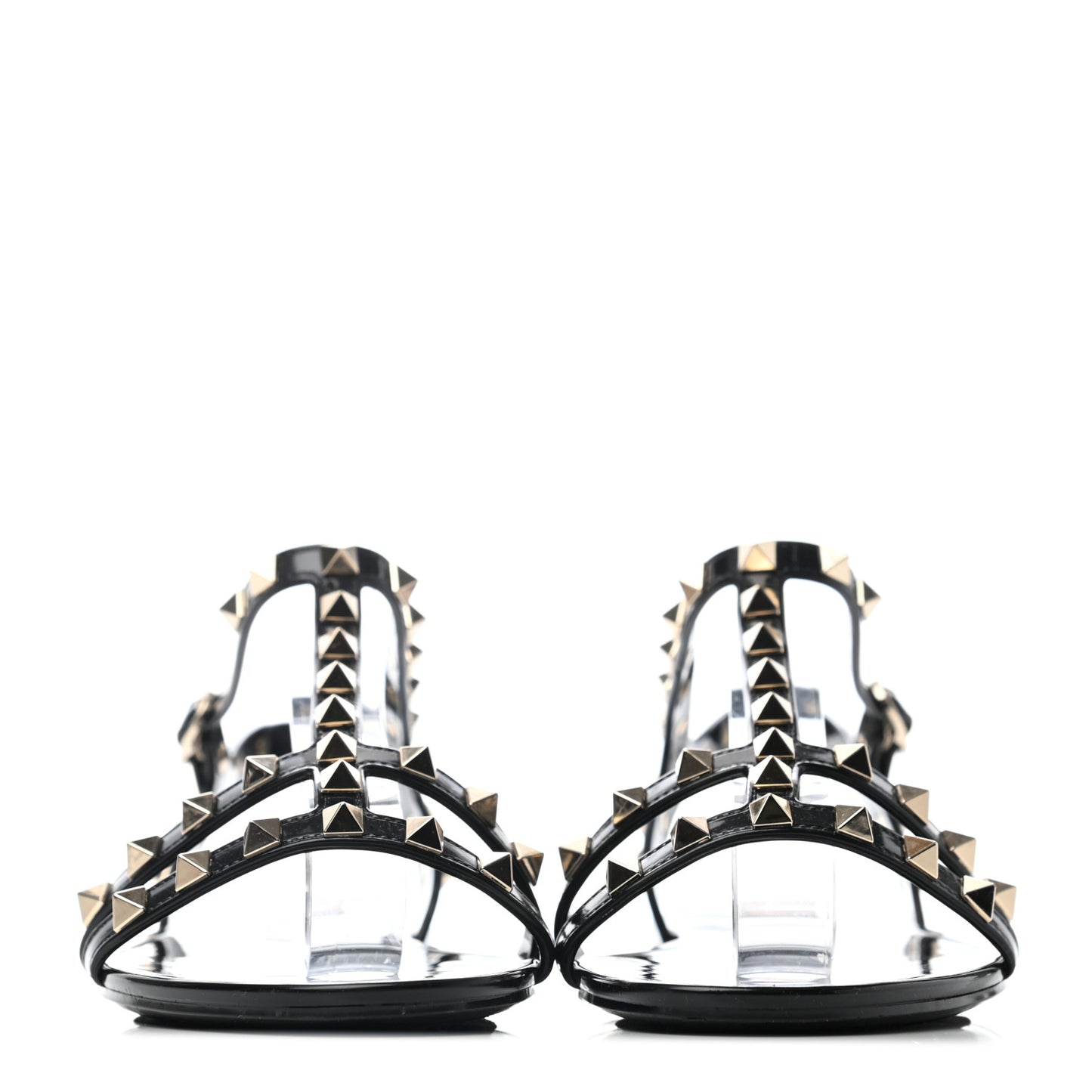 PVC Jelly Rockstud Caged Sandals 38 Black