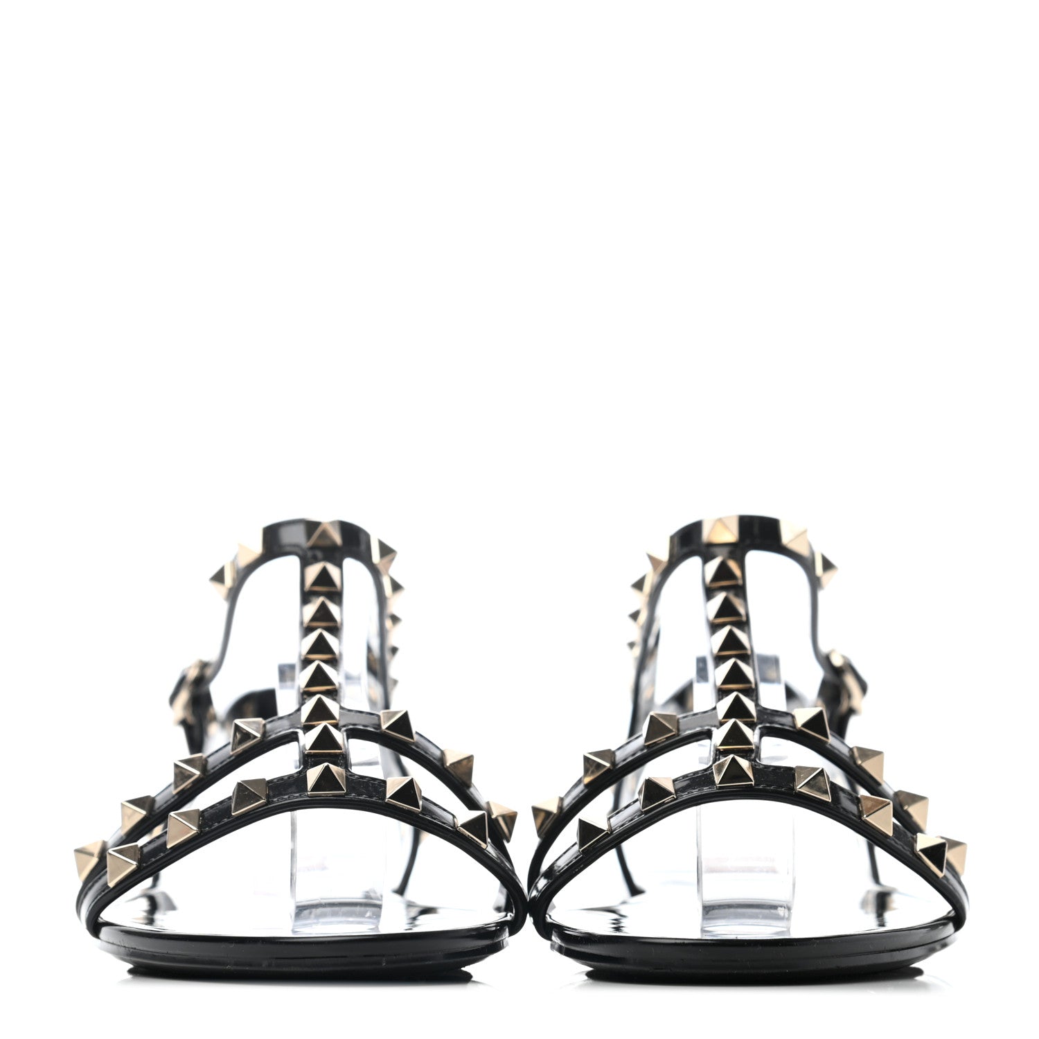 Valentino Garavani PVC Jelly Rockstud Caged Sandals 38 Black 2 of 6