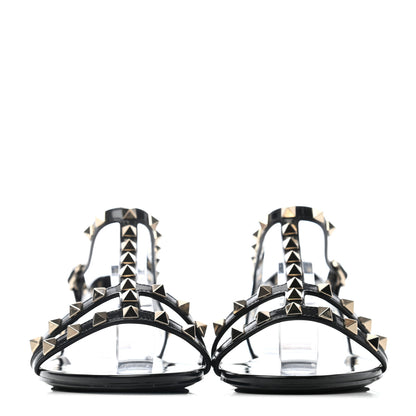 Valentino Garavani PVC Jelly Rockstud Caged Sandals 38 Black 2 of 6