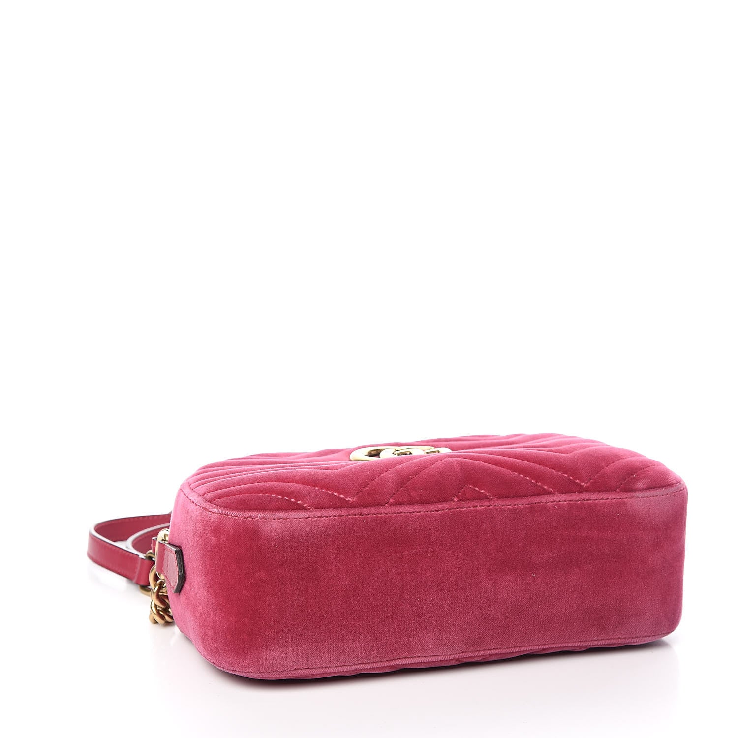 Gucci Velvet Matelasse Small GG Marmont Chain Shoulder Bag Light Raspberry Rose 4 of 11