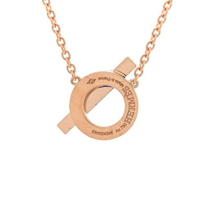 Hermes 18K Rose Gold Diamond Finesse Pendant Necklace 3 of 5