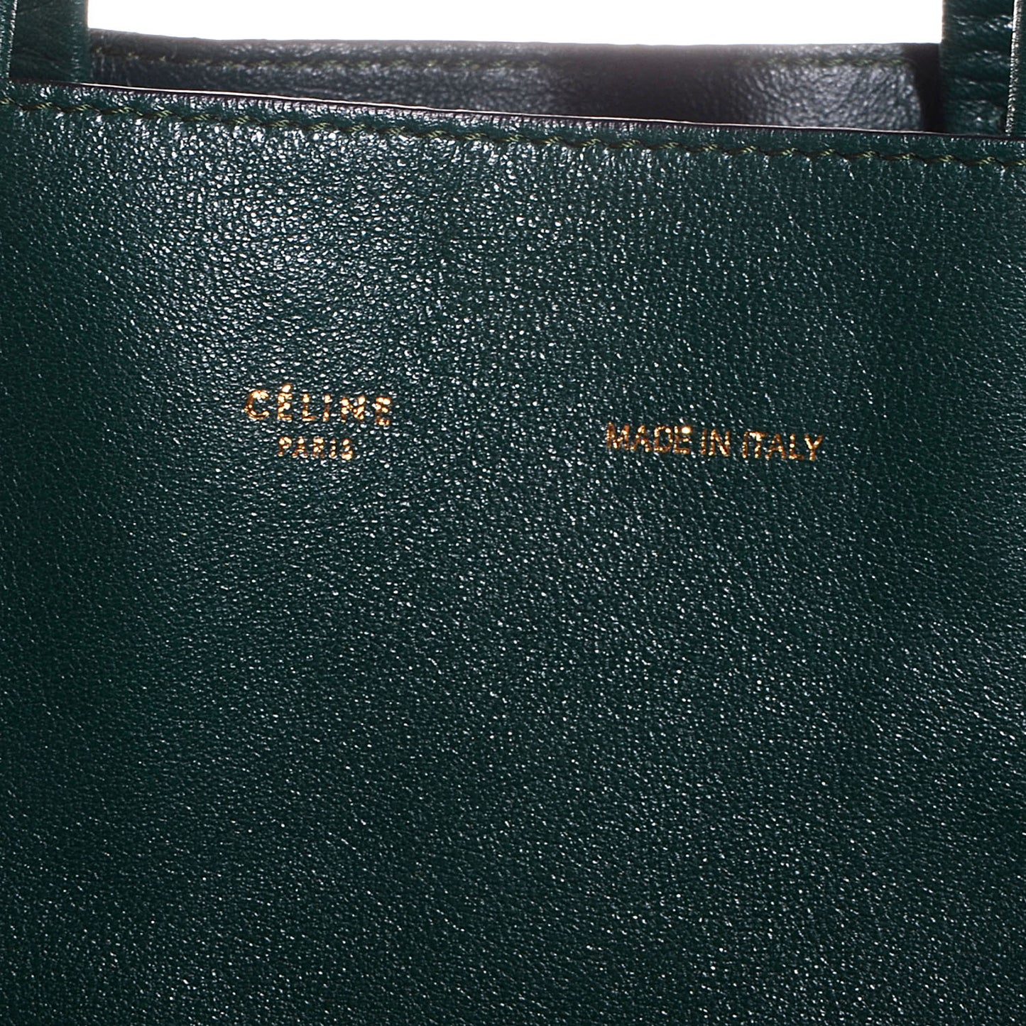 Lambskin Vertical Zip Gusset Cabas Forest