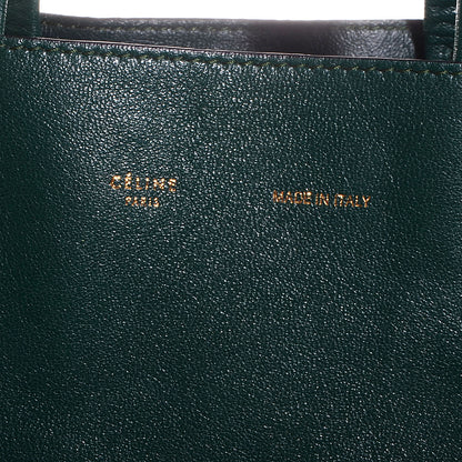 Celine Lambskin Vertical Zip Gusset Cabas Forest 9 of 9