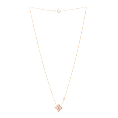 Louis Vuitton 18K Pink Gold Diamond Pink Mother of Pearl Color Blossom BB Star Pendant Necklace 3 of 6