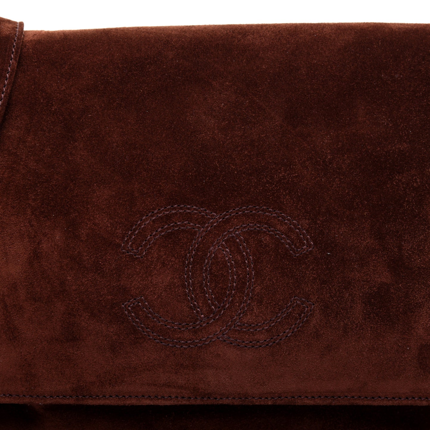 Suede CC Messenger Flap Bag Brown