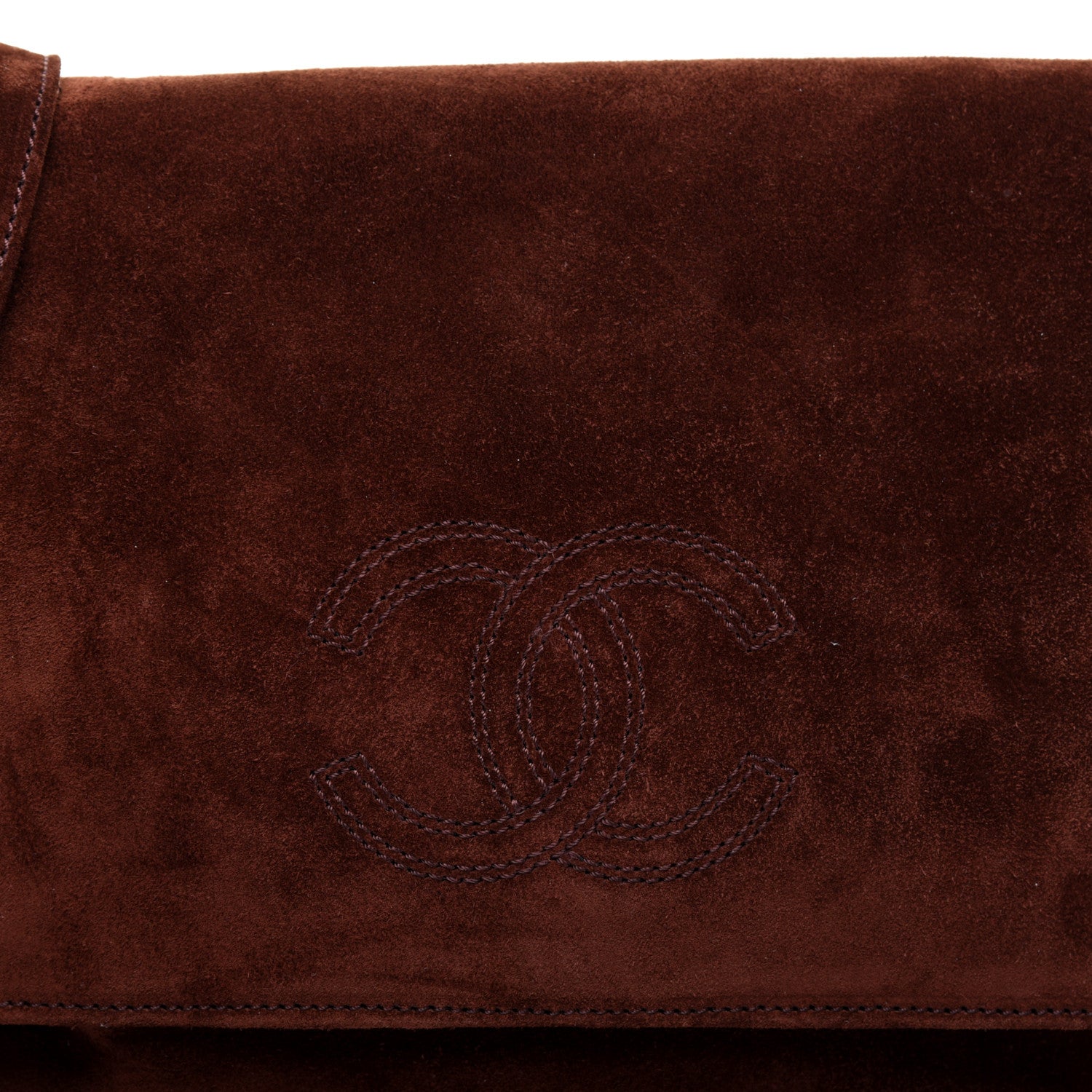 Chanel Suede CC Messenger Flap Bag Brown 10 of 10