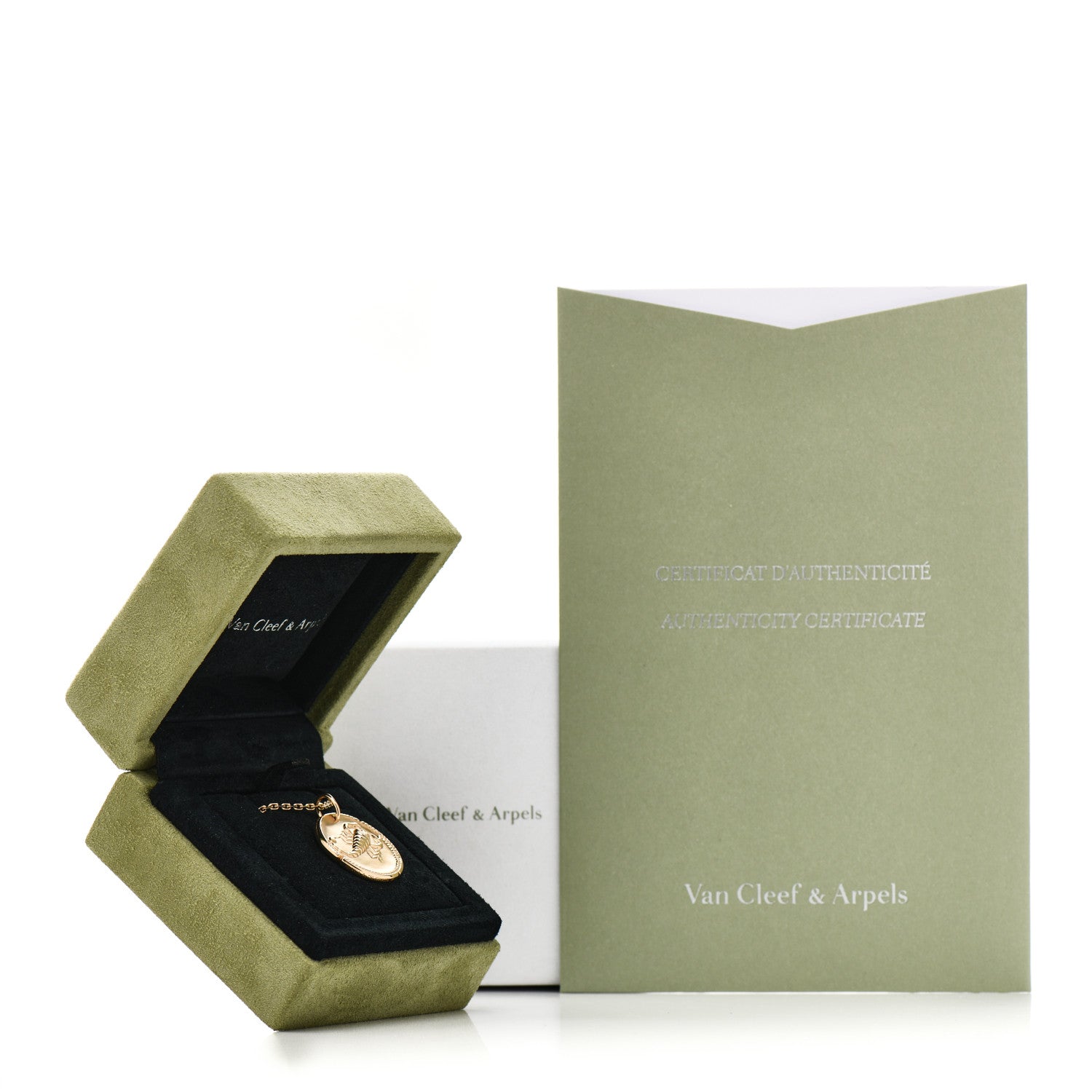 Van Cleef & Arpels 18K Yellow Gold Zodiac Scorpio Pendant Necklace 7 of 7