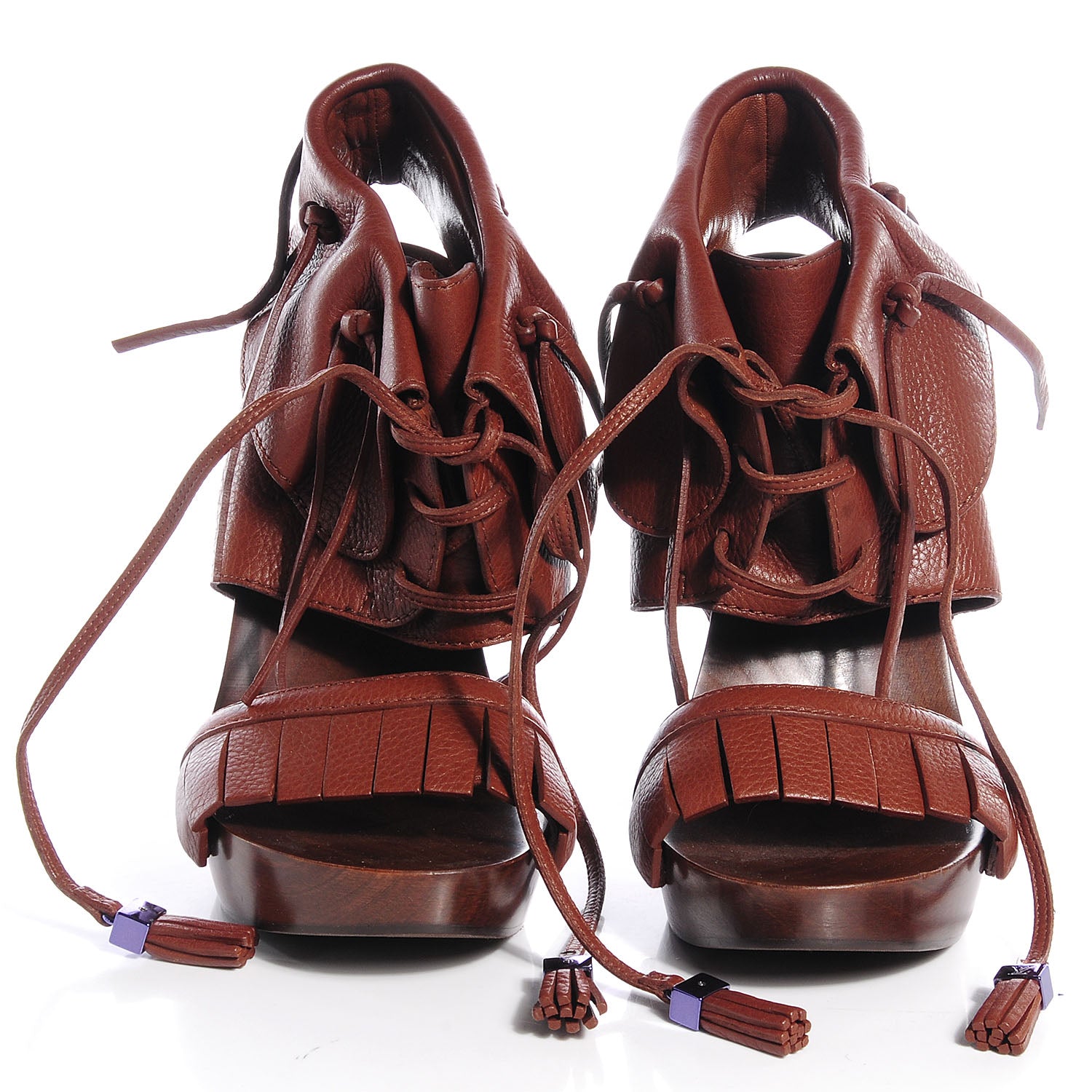 Louis Vuitton Grained Calfskin Rosa Sandals 40 Cacao 2 of 8