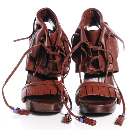 Louis Vuitton Grained Calfskin Rosa Sandals 40 Cacao 2 of 8