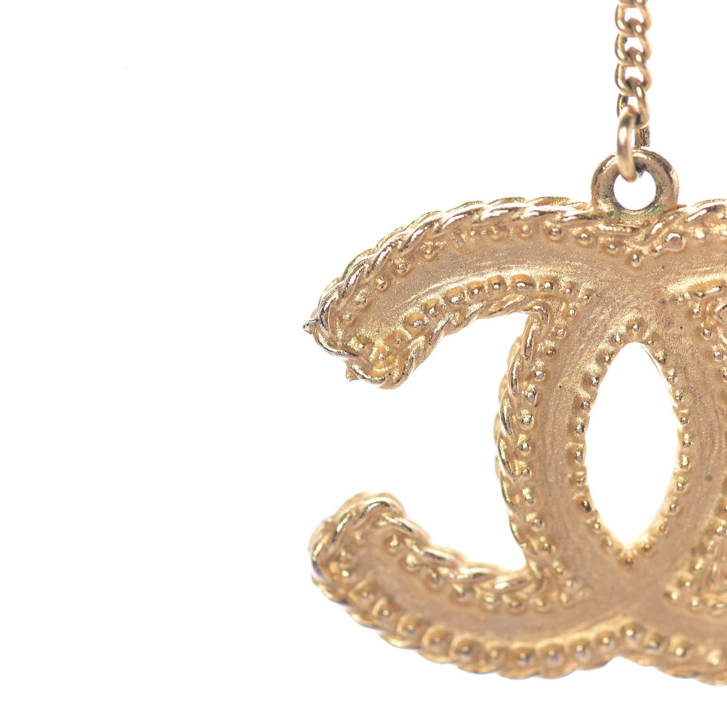 Chanel CC Drop Earrings Matte Gold 3 of 8