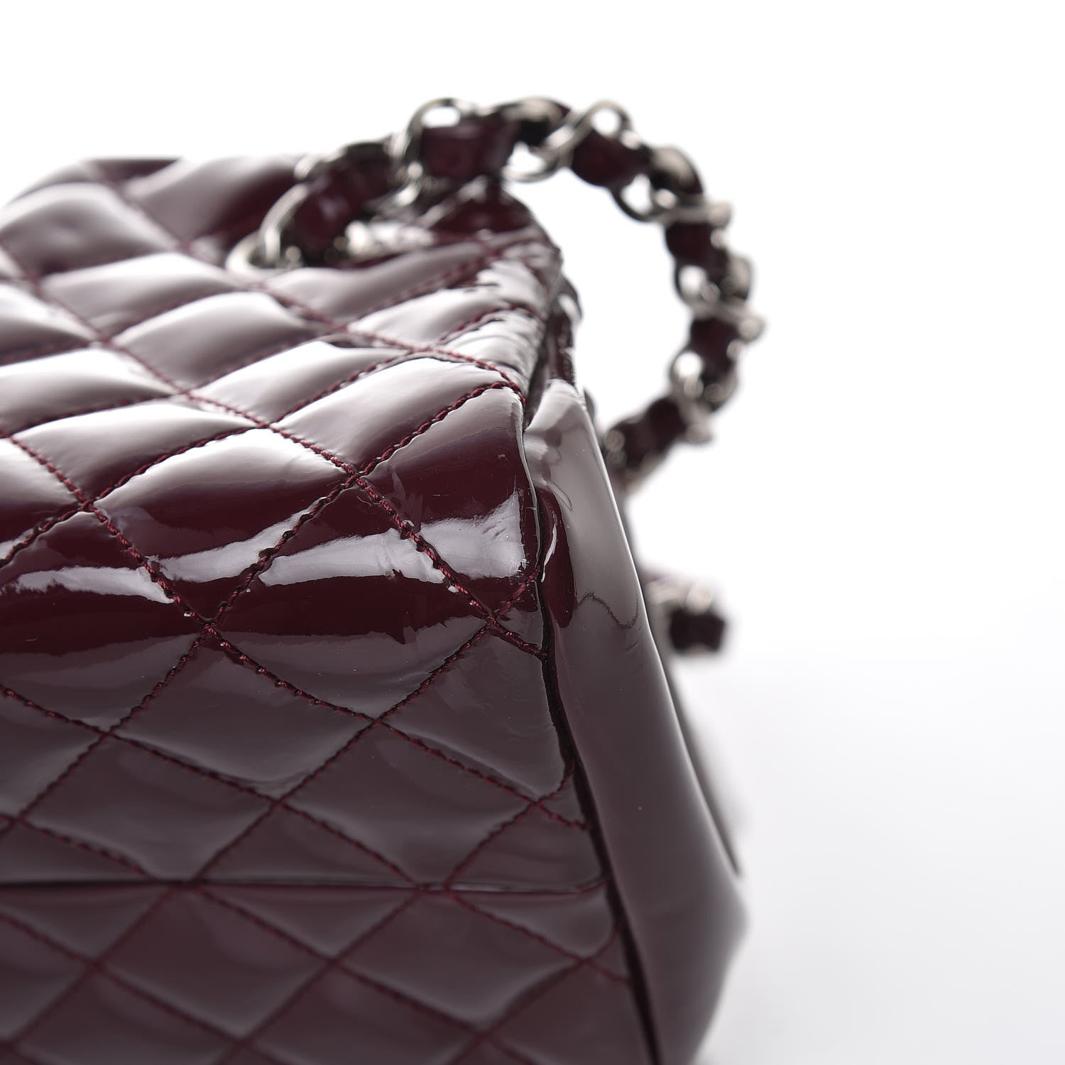 Chanel Patent Quilted Small Just Mademoiselle Burgundy 11 of 11