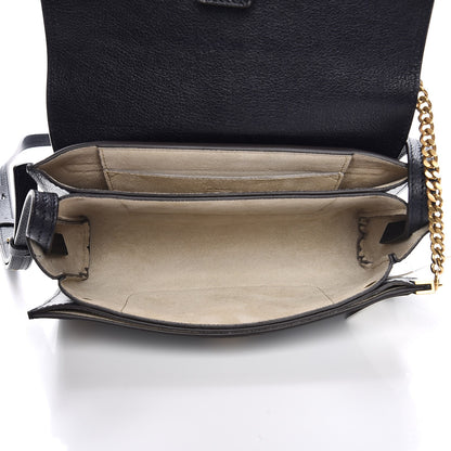 Chloe Calfskin Suede Floral Patchwork Studded Small Faye Shoulder Bag Full Blue 5 of 8