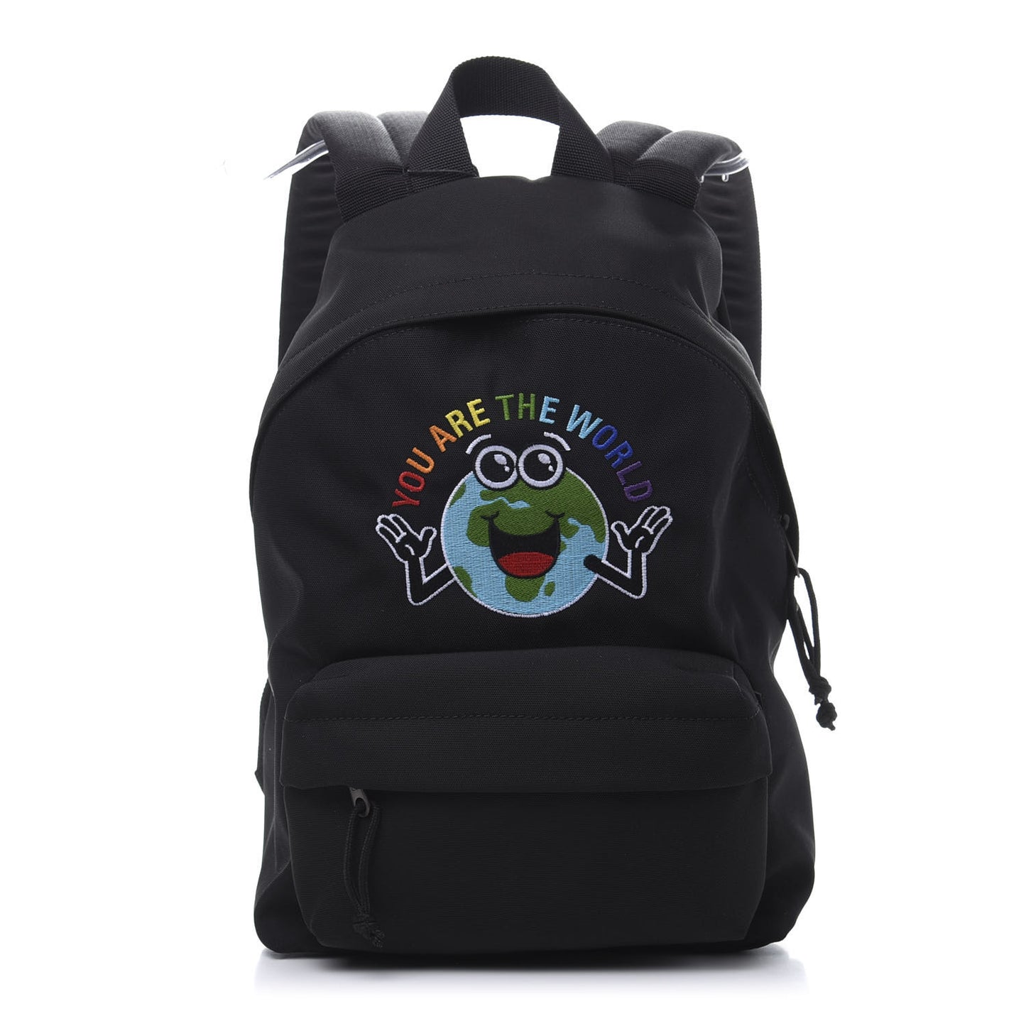 Nylon Embroidered You Are The World Explorer Backpack S Black