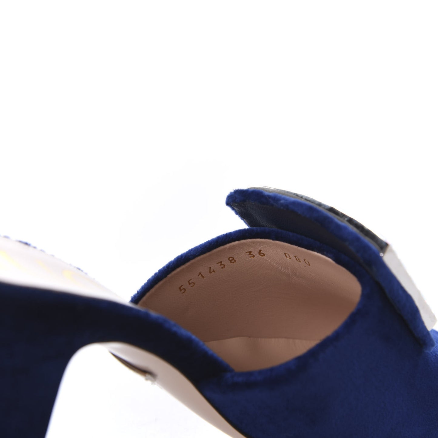 Velvet Crystal Square G Madelyn Mules 36 Cobalt Blue