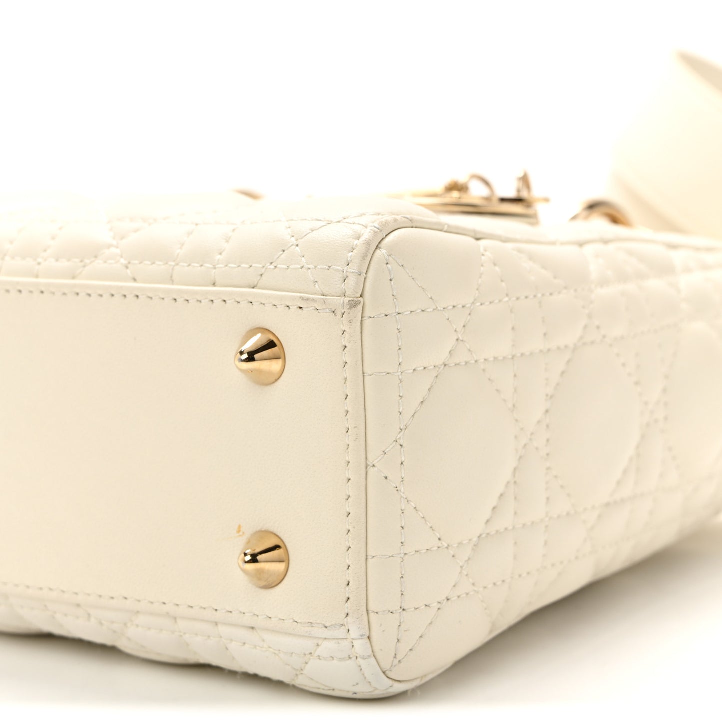 Lambskin Cannage Small My ABCDior Lady Dior White