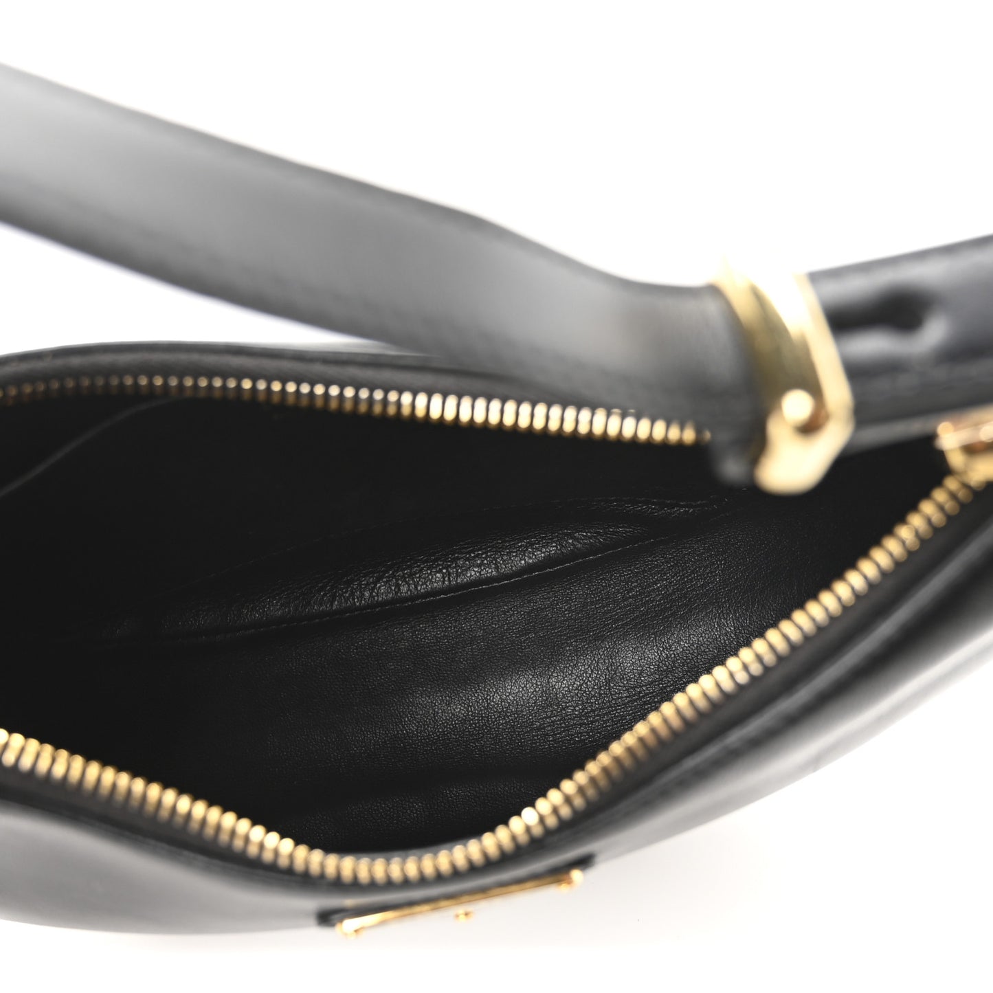 Soft Calfskin Arque Shoulder Bag Black