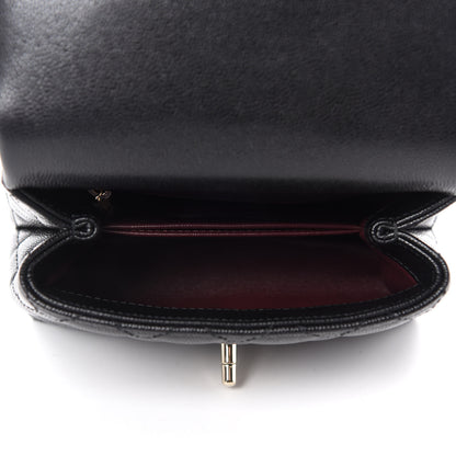 Chanel Caviar Lizard Embossed Quilted Extra Mini Coco Handle Flap Black 5 of 11