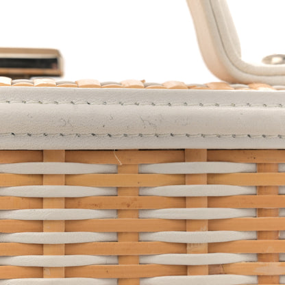 Chanel Raffia Calfskin CC Filigree Vanity Case White 12 of 13