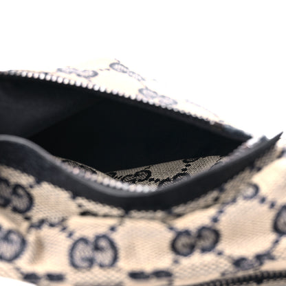 Gucci GG Monogram Web Double Pocket Belt Bag Navy 5 of 13