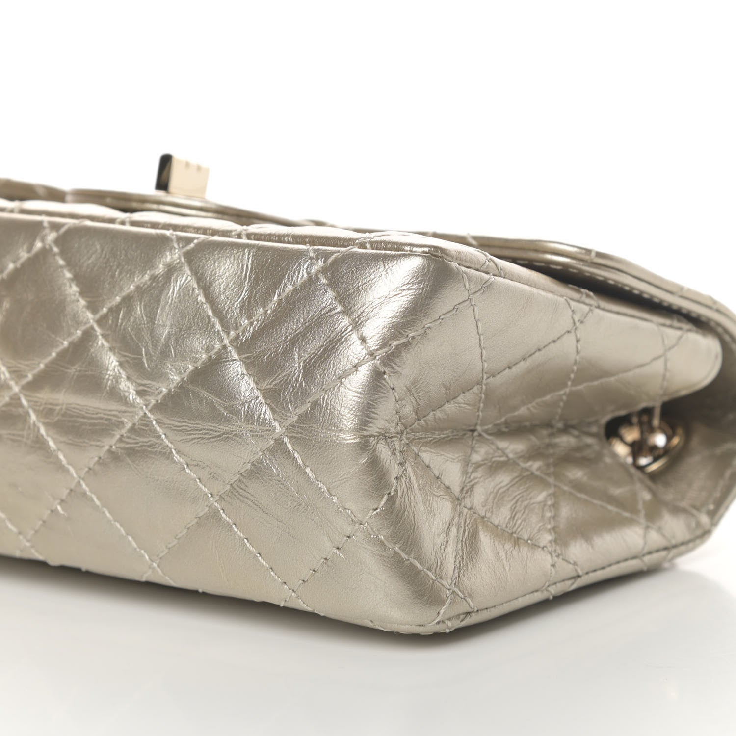 Chanel Metallic Aged Calfskin Quilted 2.55 Reissue Mini Flap Light Gold 10 of 11