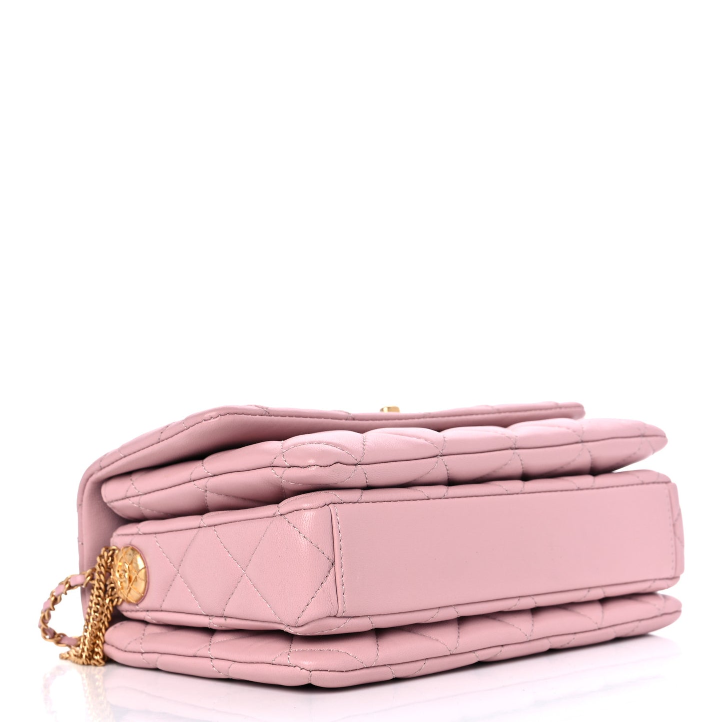 Lambskin Quilted Mini Medallion Multi Chain Flap Light Pink