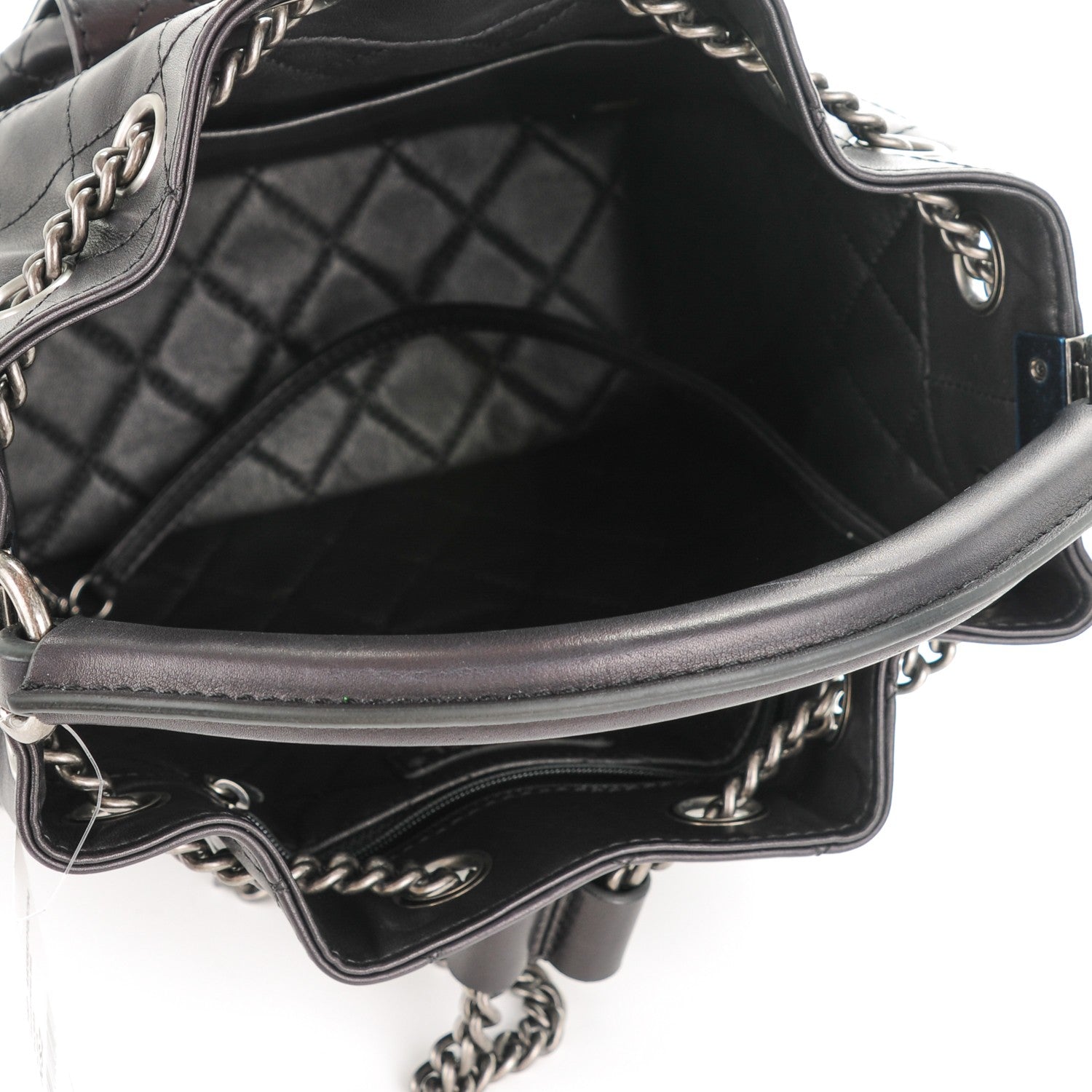 Chanel Calfskin Stitched Medium Urban Luxury Drawstring Backpack Black 5 of 7
