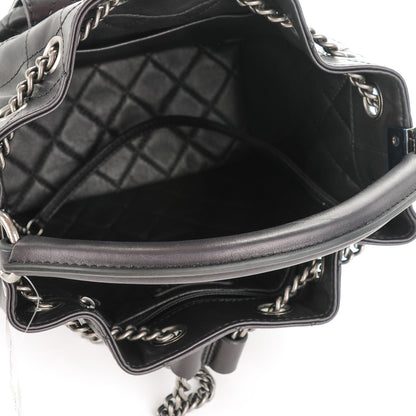 Chanel Calfskin Stitched Medium Urban Luxury Drawstring Backpack Black 5 of 7