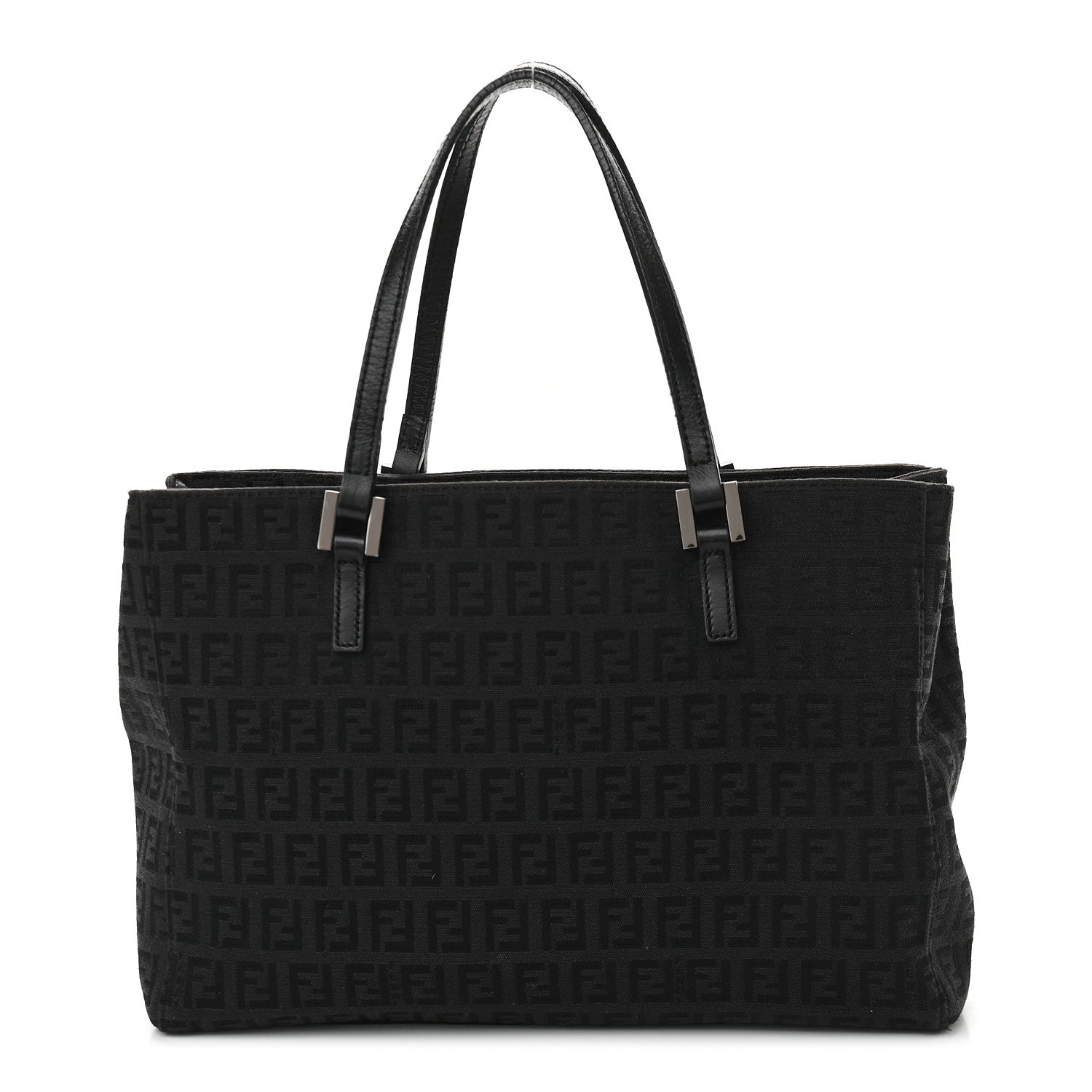 Fendi Zucchino Vitello Shoulder Tote Black 1 of 7