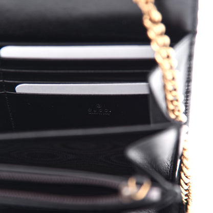 Gucci Calfskin Matelasse GG Marmont Chain Wallet Black 6 of 11