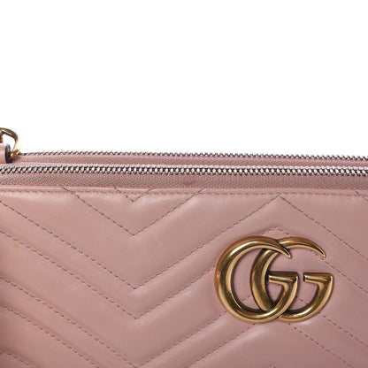 Gucci Calfskin Matelasse GG Marmont Double Zip Chain Bag Perfect Pink 14 of 19