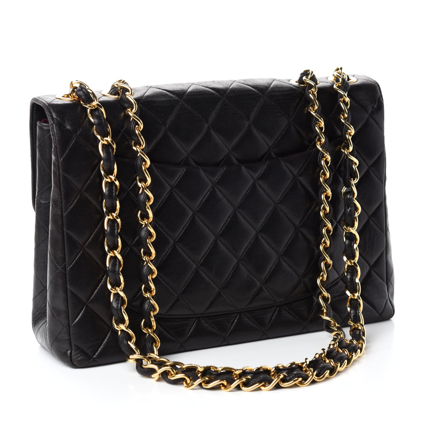 Chanel Lambskin Quilted XL Jumbo Single Flap Black 3 of 12