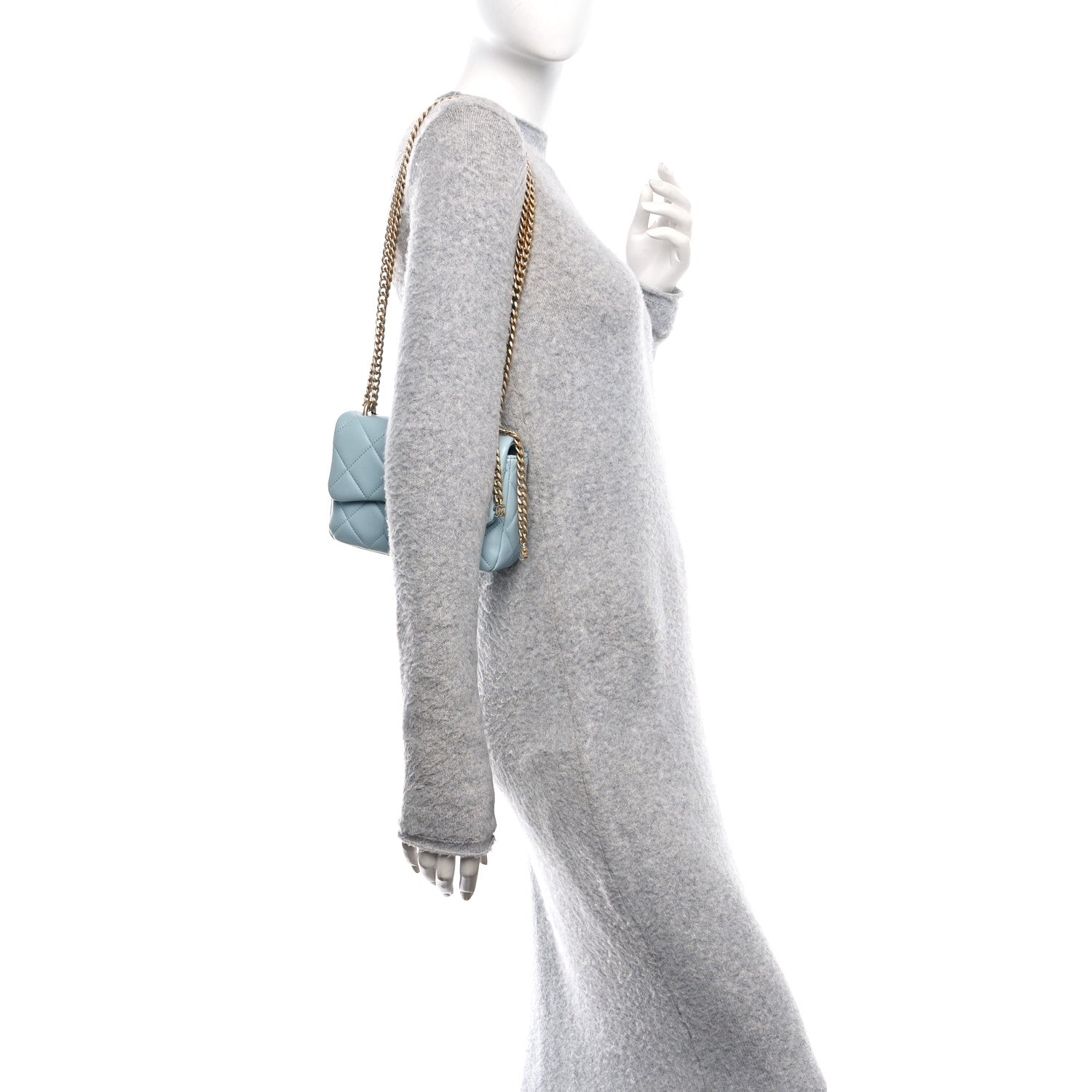 Chanel Lambskin Enamel Quilted Mini Pending CC Square Flap Light Blue 2 of 10